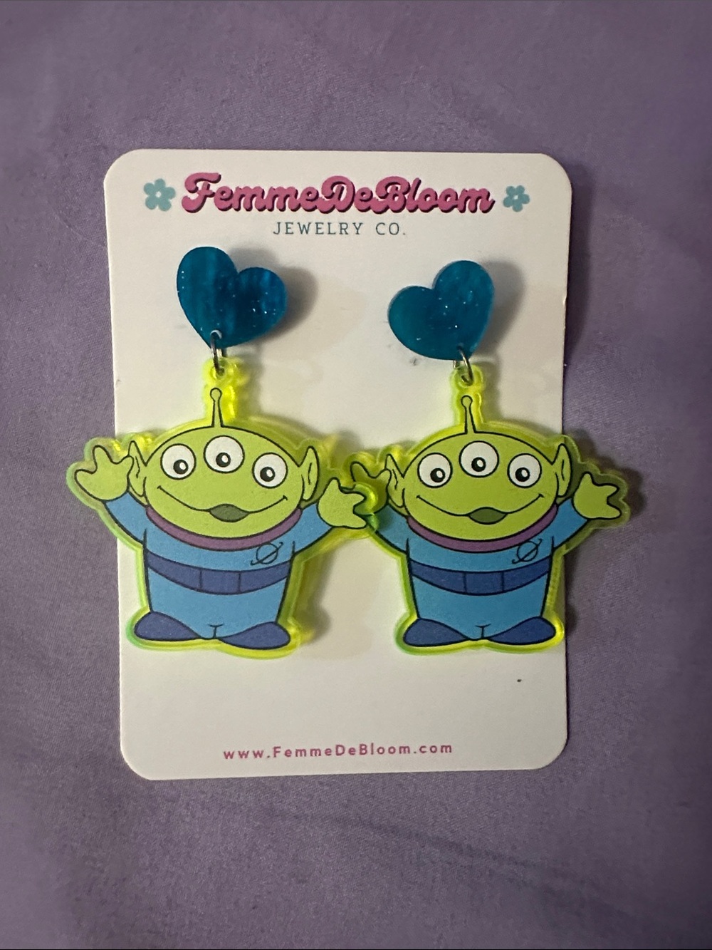Neon Alien Drop Earrings